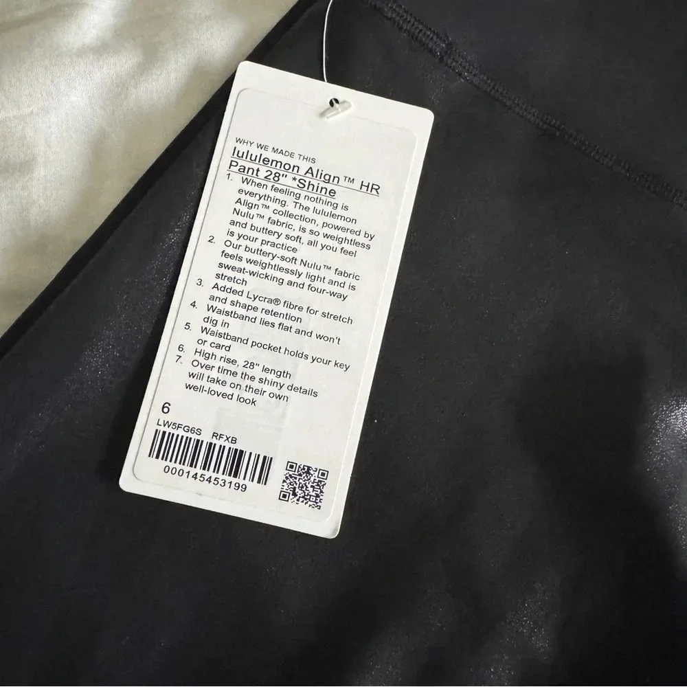🆕🖤 Lululemon Align HR Pant 28” Shine Radiate Foil Print Black